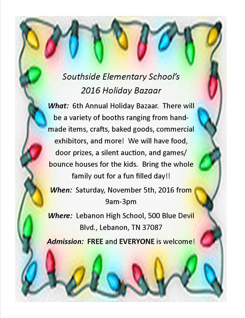 Upcoming Arts & Crafts Booth in Lebanon, TN