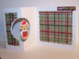 Square #Happy Holidays Spinning Santa Dog Card