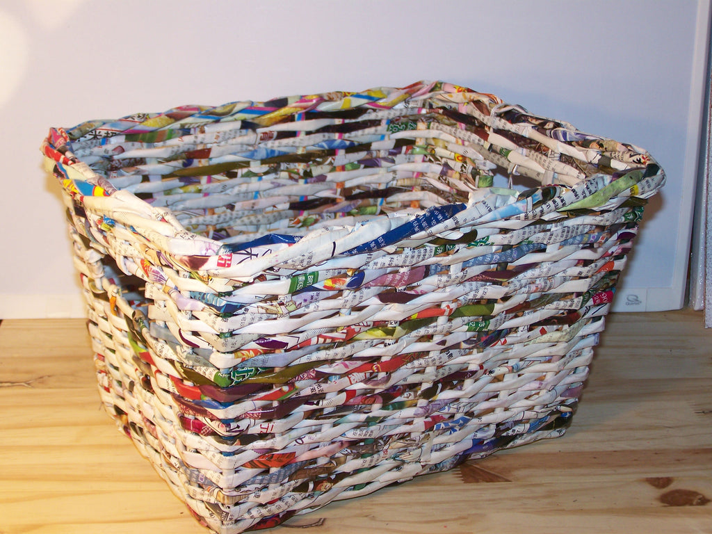 White Recycled Magazine Basket