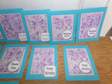 Blue Sentiment Cards - Set of 12