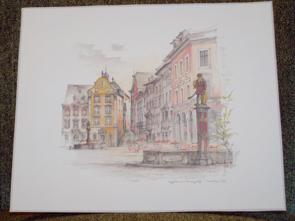 European City Street Drawing