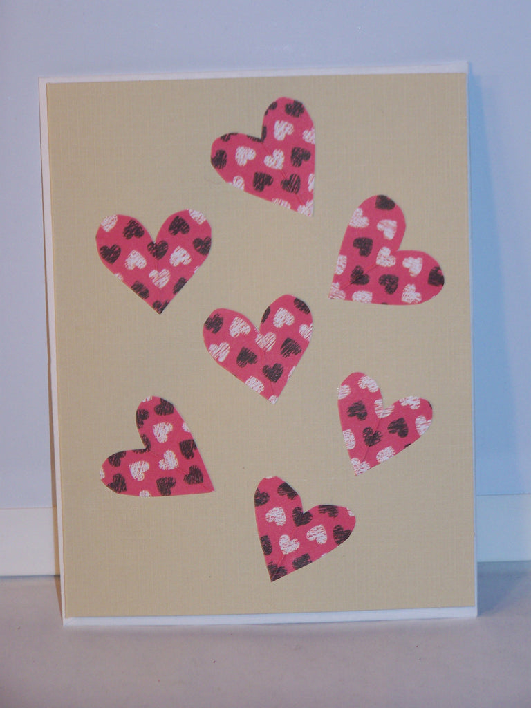 Special Occasion - beige w/red hearts card