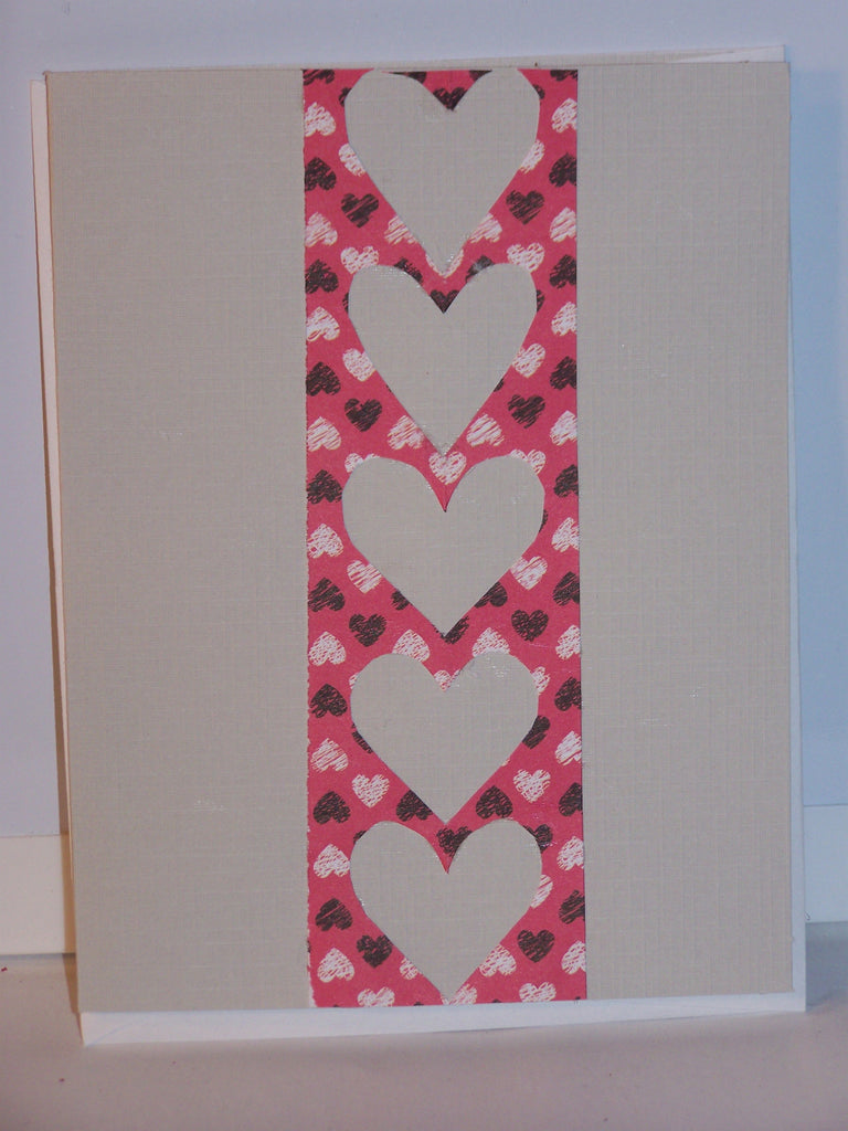 Special Occasion - gray cutout hearts card