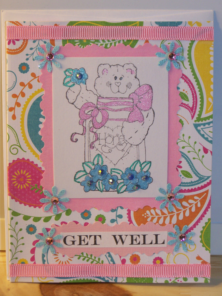 Get Well card - paisley cat