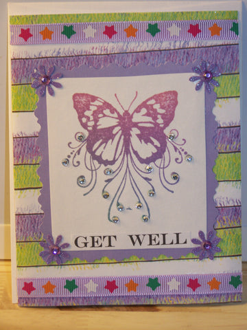 Get Well Card - purple butterfly