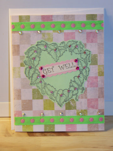Get Well card - heart wreath