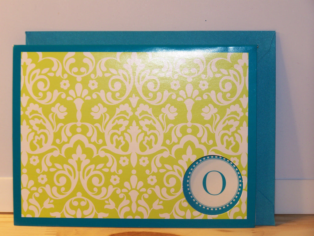 "O" note card - set of 6