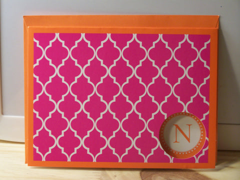 "N" note card - set of 6