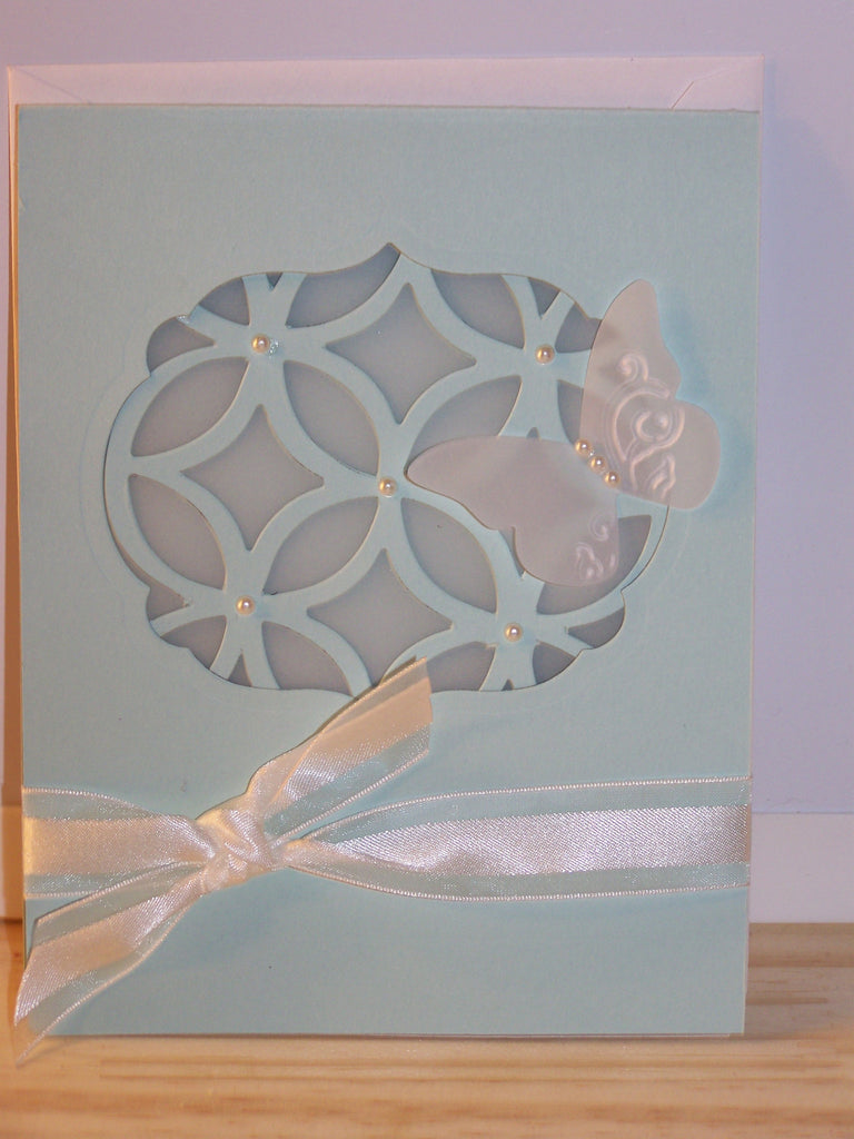 Special Occasion Card - blue butterfly cutout
