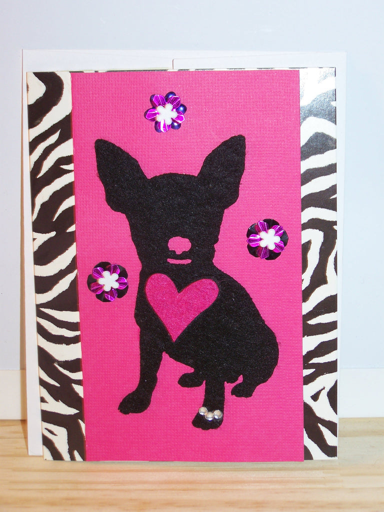 Animal Print Dog Heart Card