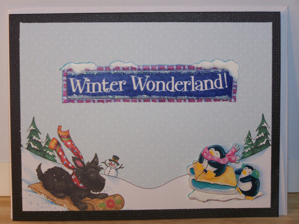 Winter Wonderland Sledding Holiday Card