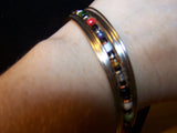Multi-Colored Bead Silver Clasp Bracelet