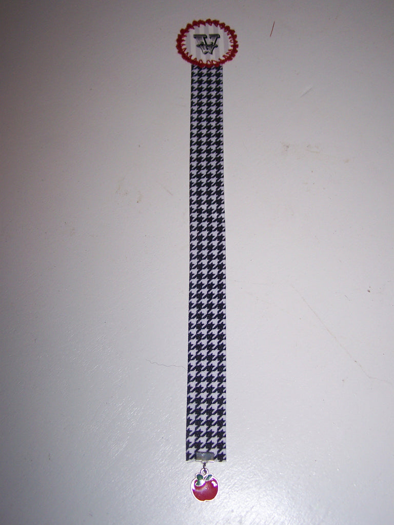 Red "V" Black/White Ribbon Bookmark
