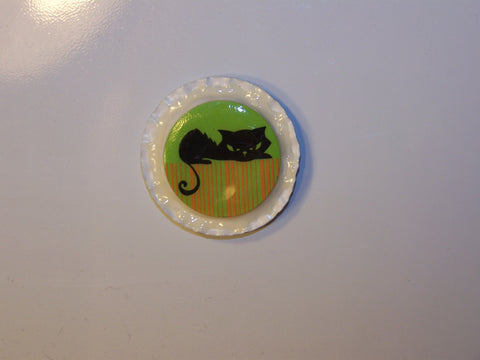Black Cat Bottlecap Magnet