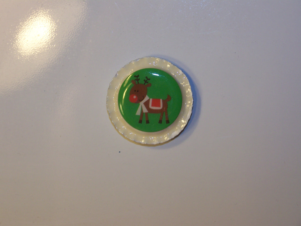 Reindeer Bottlecap Magnet