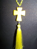 21" Beaded Necklace (Cross) with Tassel