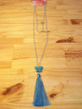 21" Beaded Necklace (Butterfly) with Tassel