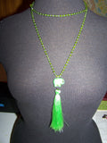 21" Beaded Necklace (Elephant) with Tassel