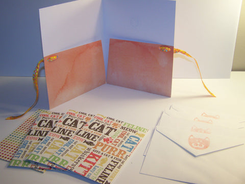 Cat Lover Handmade Card and Envelope Set