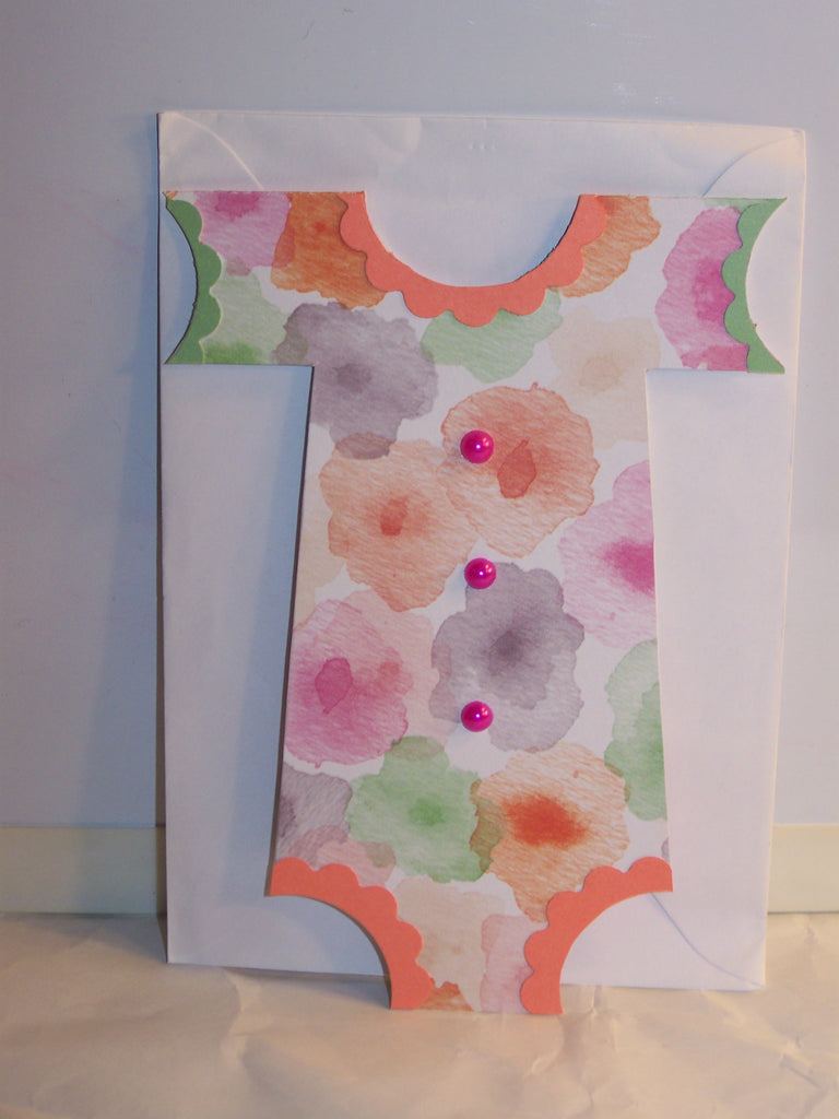 Flower Printed Onesie - Baby Card