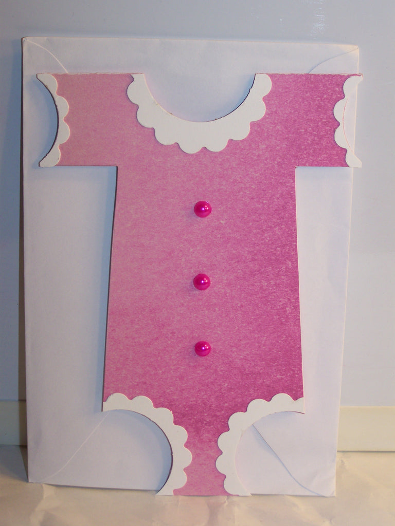 Pink Patterned Onesie - Baby Card