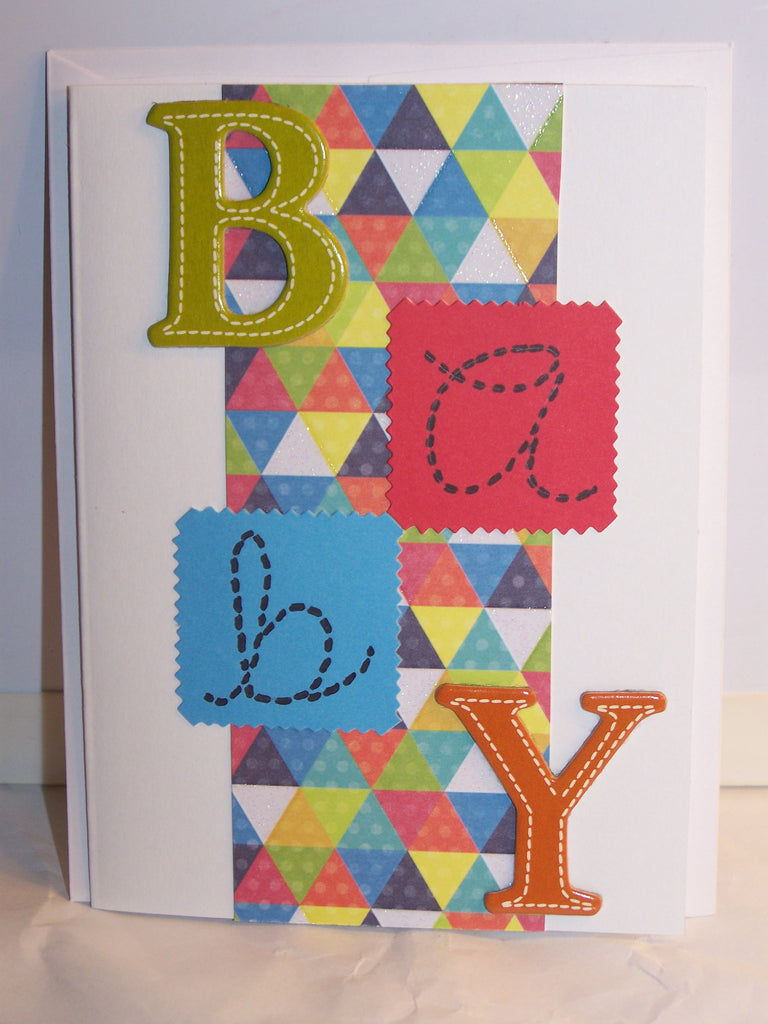 BABY Boxes on Colorful Triangles - Baby Card