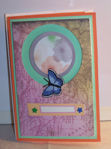Blue Butterfly Spinner Good Luck Special Occasion Card