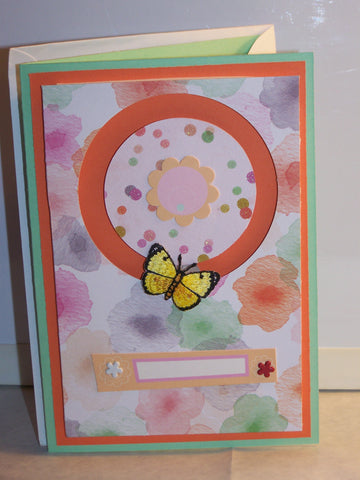 Yellow Butterfly Spinner Good Luck Special Occasion Card