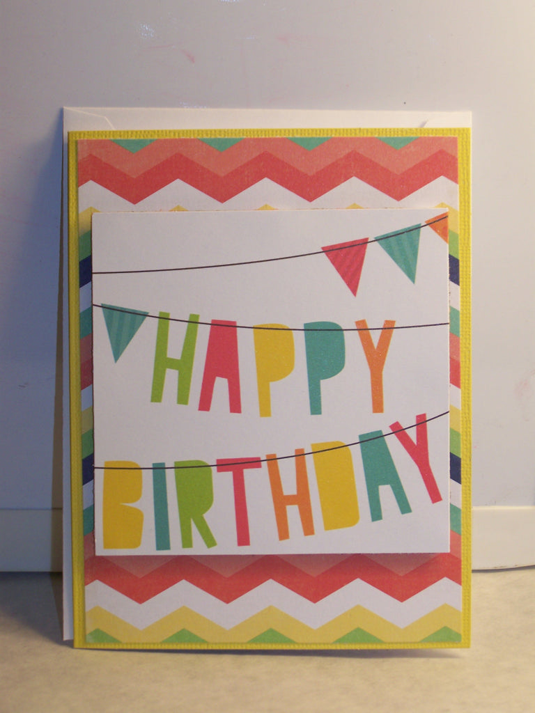 Colorful Pennants Happy Birthday Card