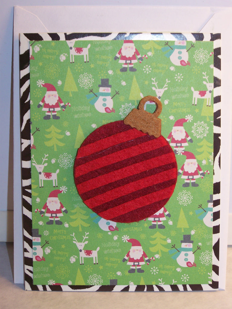 Zebra Print Ornament Holiday Card