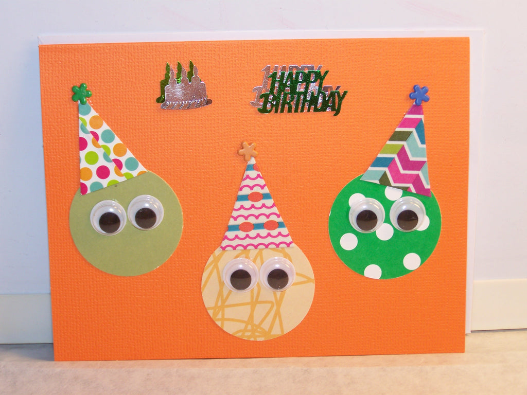 Orange Googly Eyes Birthday Card