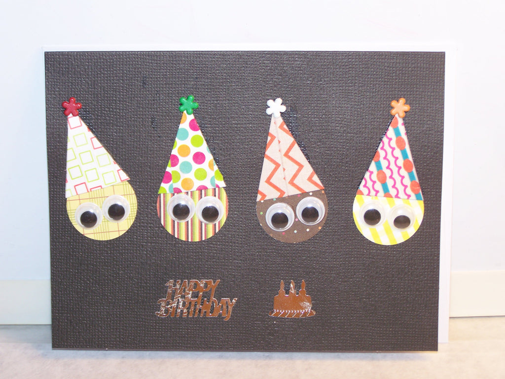 Black 4 Circle Googly Eyes Birthday Card