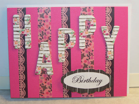 Happy Birthday Letters & Decorative Tape Card
