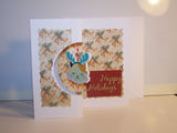 Square Happy Holidays Spinning Cat With Reindeer Ears Card