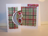 Square #Happy Holidays Spinning Santa Dog Card
