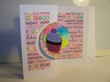 Square Happy Birthday Spinning Cupcake Card