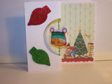 Square Cat With Winter Hat Holiday Card