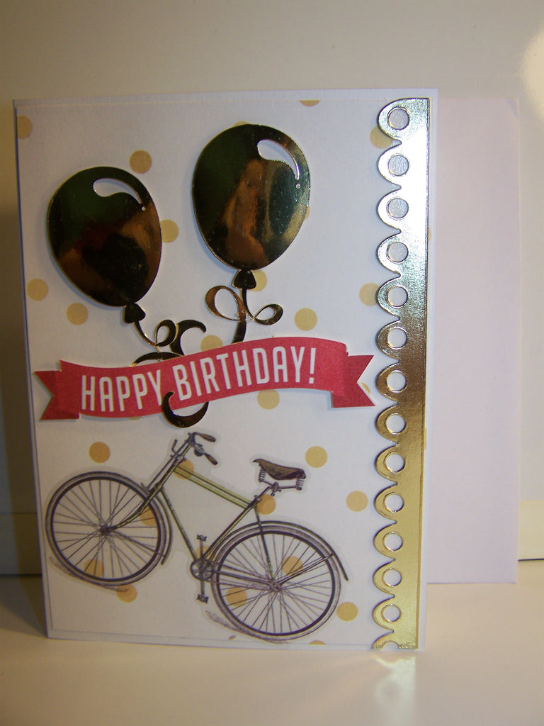 Happy Birthday Balloons and Bicycle Card