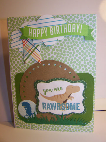 You Are Rawrsome Dinosaur Birthday Card