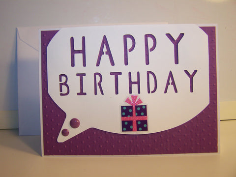 Cutout Happy Birthday Talk Bubble Card