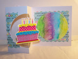 Square Happy Birthday Spinning Cake Card - Blue