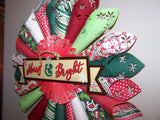 18" Merry & Bright Holiday Paper Wreath