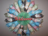 18" Pastel "Welcome" Paper Wreath