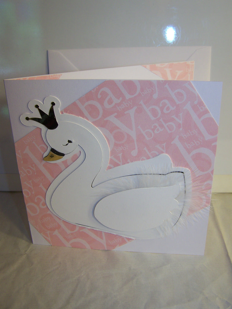 Swan Baby Girl Square Card