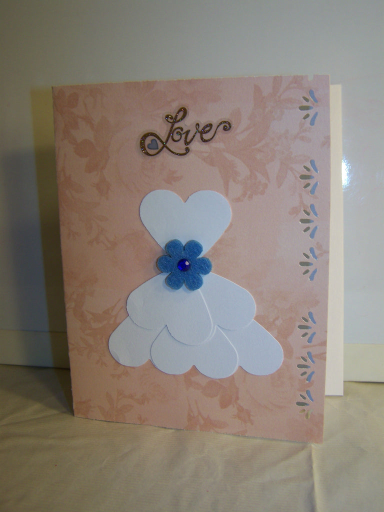 Love Wedding Dress with Lace Edge Card