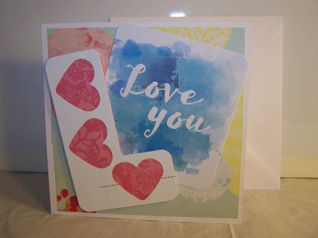 Love You "L" With Hearts Card