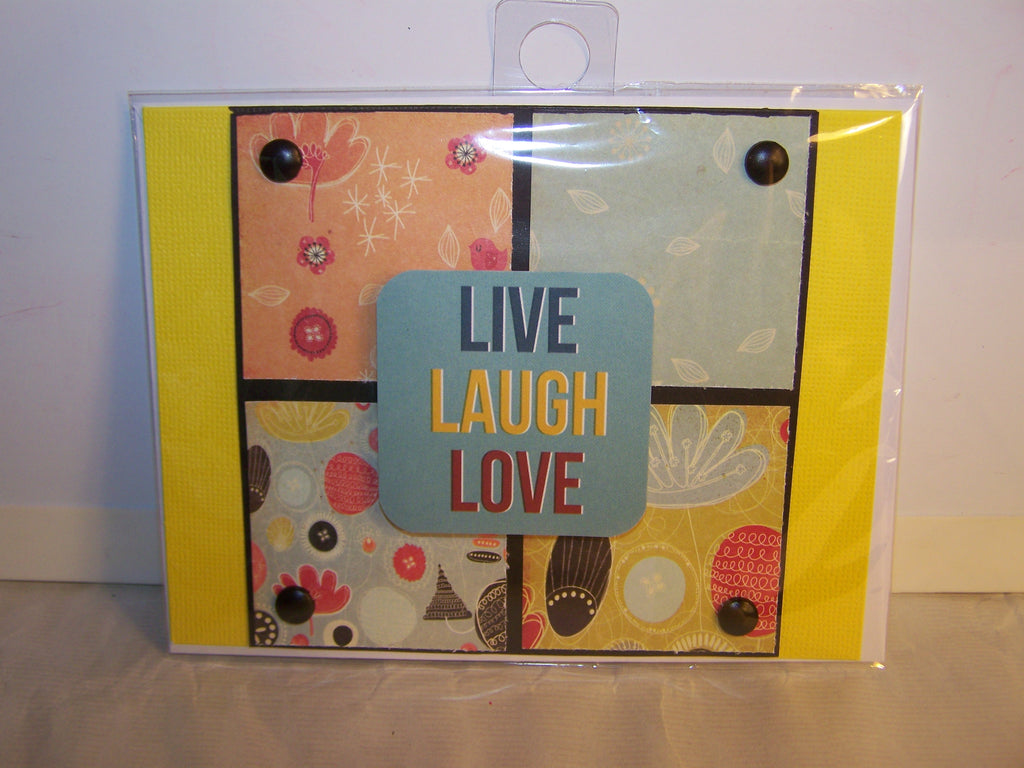 Live Laugh Love Floral Squares Card